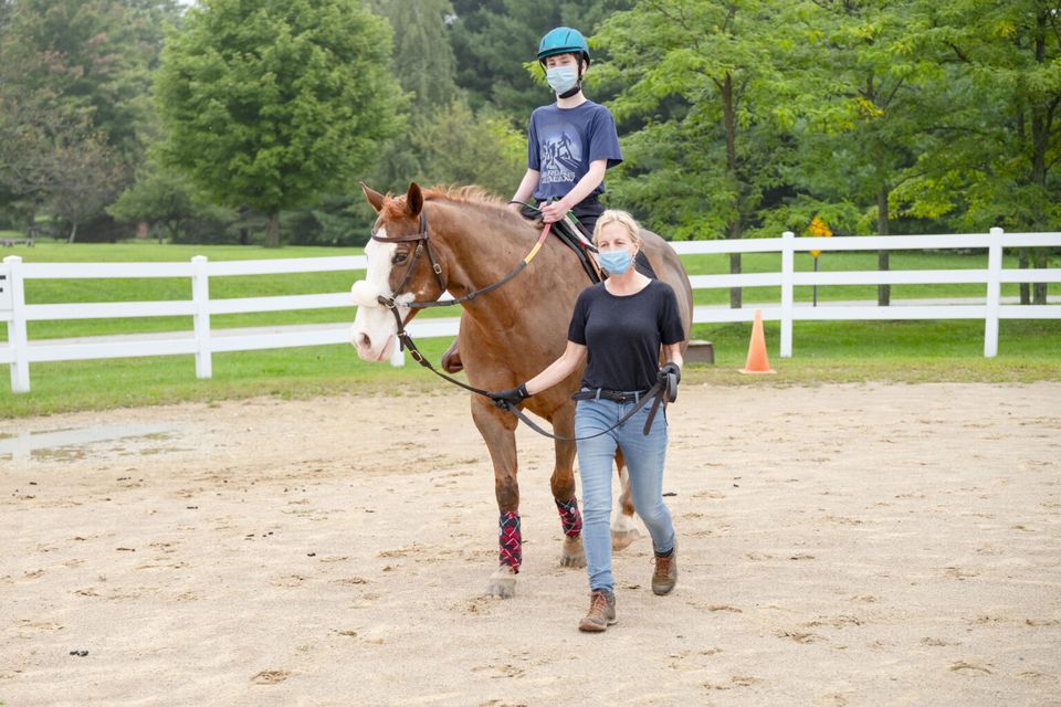 Student riding in ring